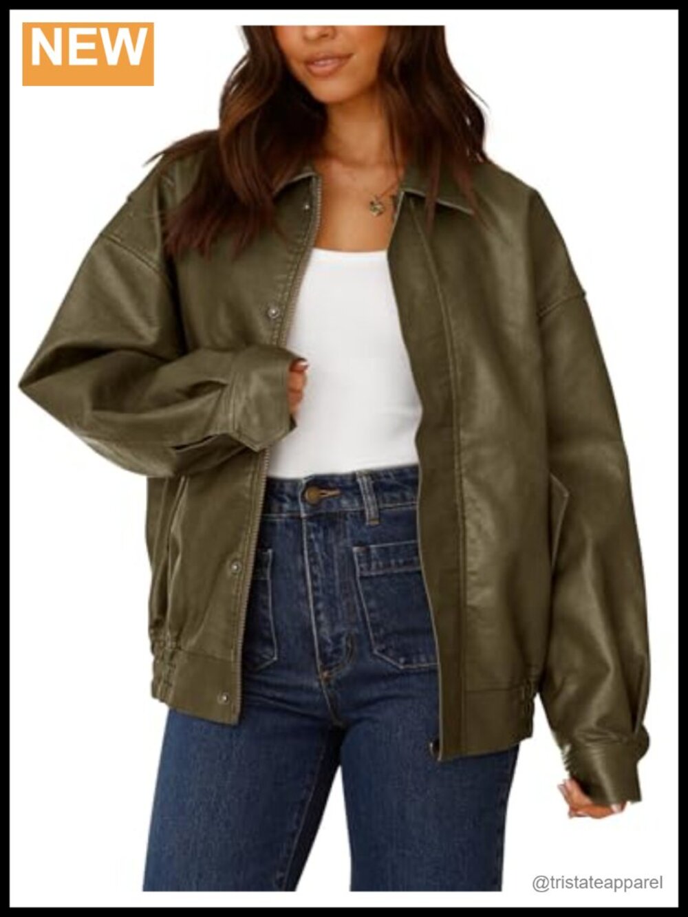 PRETTYGARDEN Women's Faux Leather Motorcycle Jacket
